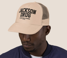 Load image into Gallery viewer, Jackson Drug Tan Foam Trucker Hat
