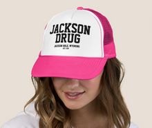 Load image into Gallery viewer, Jackson Drug Tan Foam Trucker Hat
