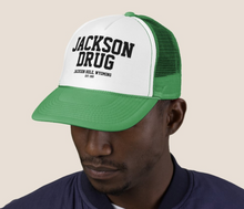 Load image into Gallery viewer, Jackson Drug Tan Foam Trucker Hat
