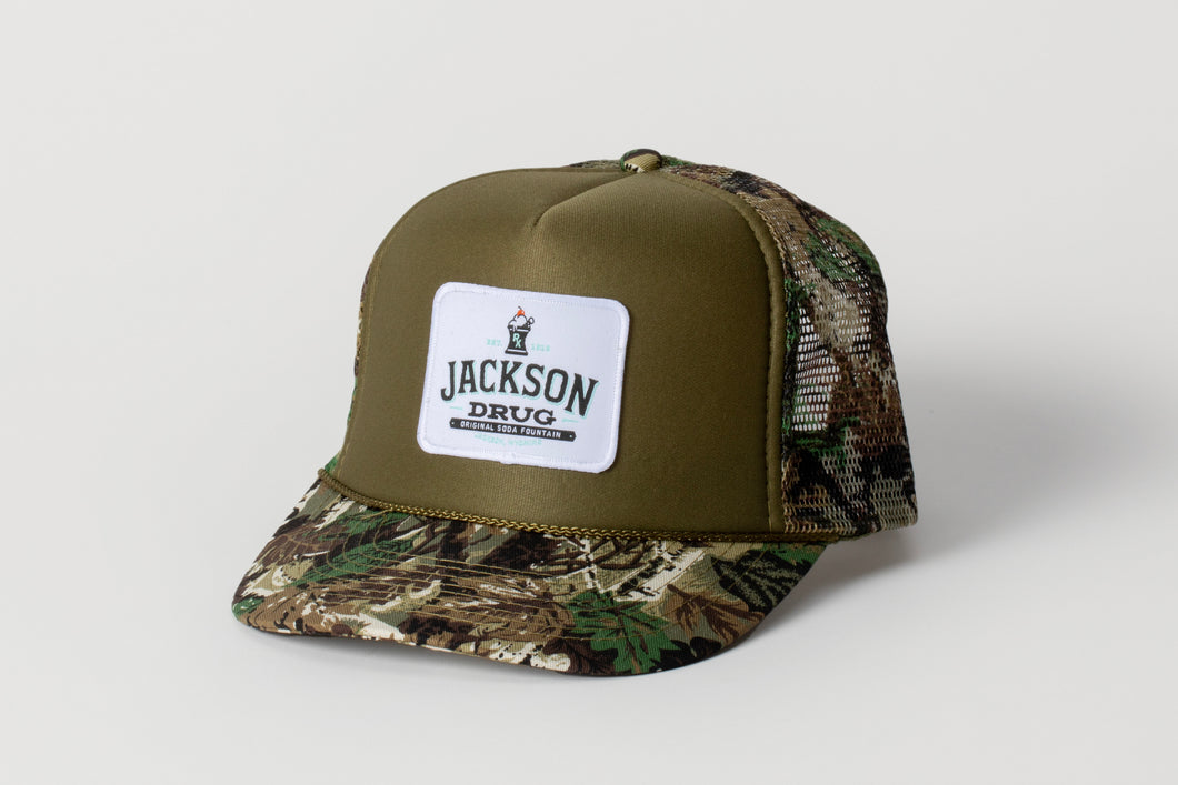 Camo Jackson Drug Trucker Hat