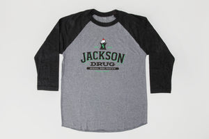 Grey/Black Jackson Drug Baseball Tee